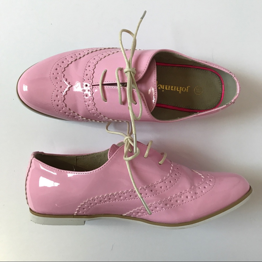 Johnnie B Pink Patent Leather Oxfords Loafers